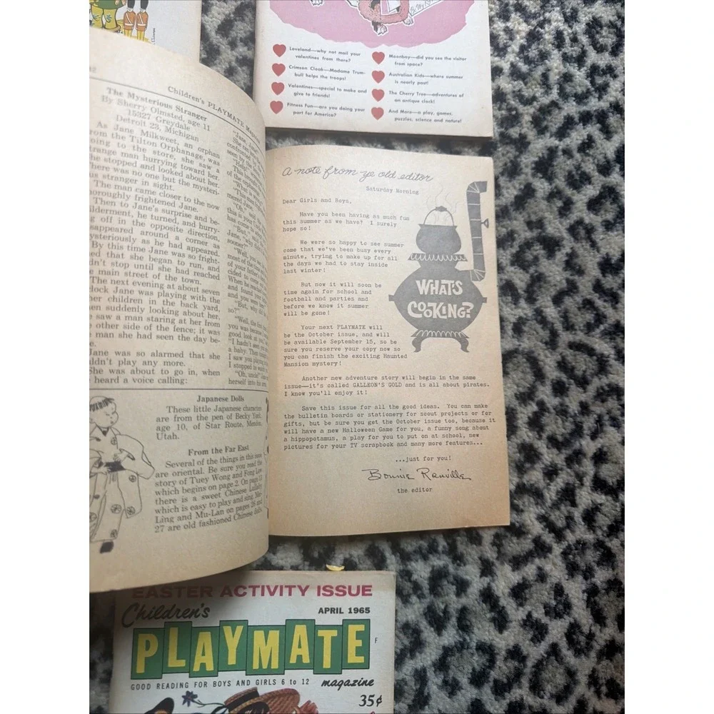 VTG Lot of 8 Children's Playmate Magazines 1962-65 Puzzles Great Pics Ephemera